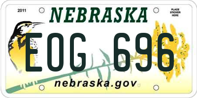 NE license plate EOG696