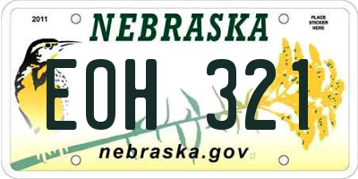 NE license plate EOH321