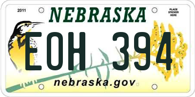 NE license plate EOH394