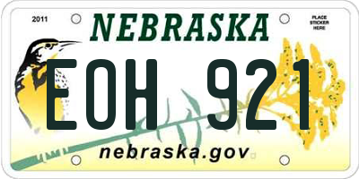 NE license plate EOH921