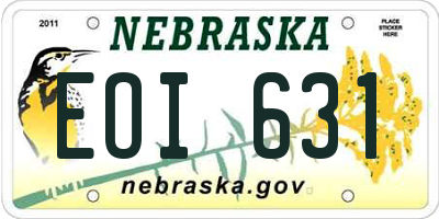 NE license plate EOI631