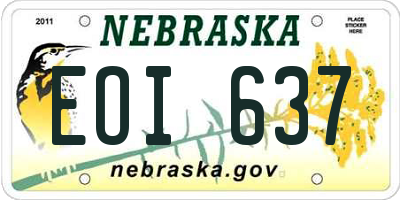 NE license plate EOI637