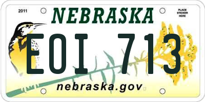 NE license plate EOI713