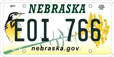 NE license plate EOI766