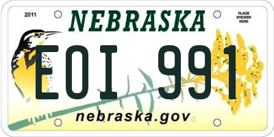 NE license plate EOI991