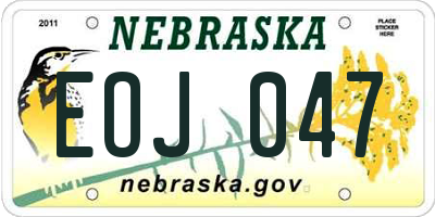 NE license plate EOJ047