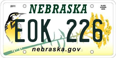 NE license plate EOK226