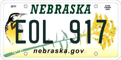 NE license plate EOL917