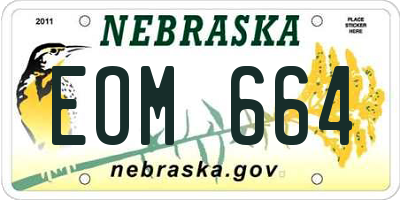 NE license plate EOM664