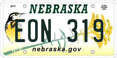 NE license plate EON319