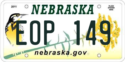 NE license plate EOP149