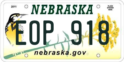 NE license plate EOP918