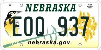 NE license plate EOQ937