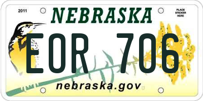 NE license plate EOR706