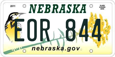 NE license plate EOR844