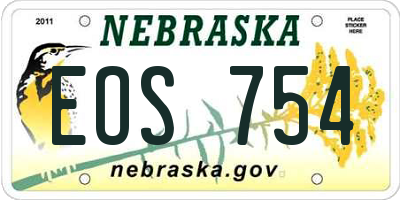 NE license plate EOS754
