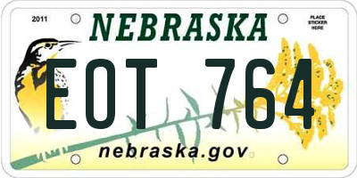 NE license plate EOT764