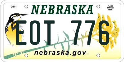 NE license plate EOT776