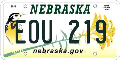 NE license plate EOU219