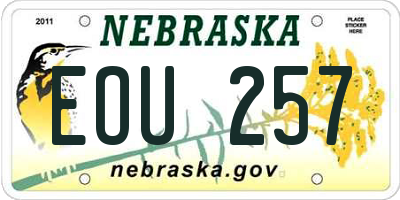 NE license plate EOU257