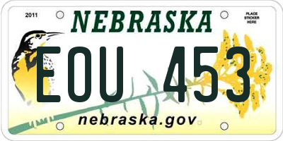 NE license plate EOU453