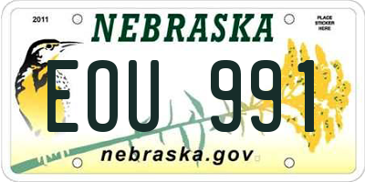NE license plate EOU991