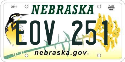 NE license plate EOV251