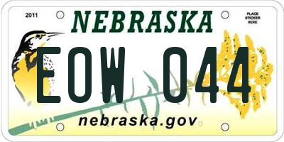 NE license plate EOW044