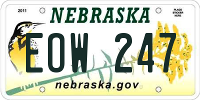 NE license plate EOW247