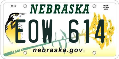 NE license plate EOW614