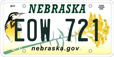 NE license plate EOW721