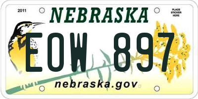 NE license plate EOW897