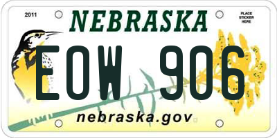 NE license plate EOW906