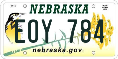 NE license plate EOY784