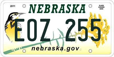 NE license plate EOZ255