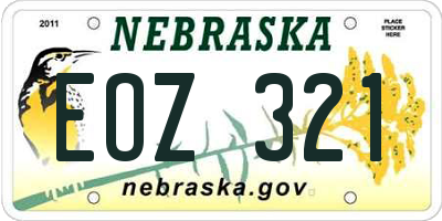 NE license plate EOZ321
