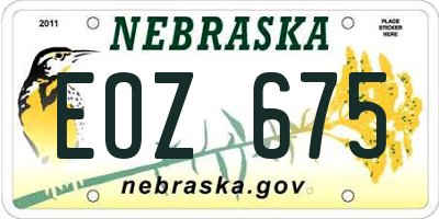 NE license plate EOZ675