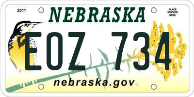 NE license plate EOZ734