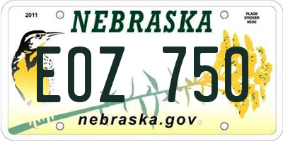 NE license plate EOZ750