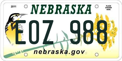 NE license plate EOZ988