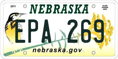 NE license plate EPA269