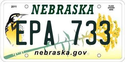 NE license plate EPA733