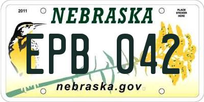 NE license plate EPB042