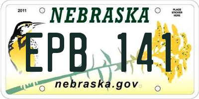 NE license plate EPB141