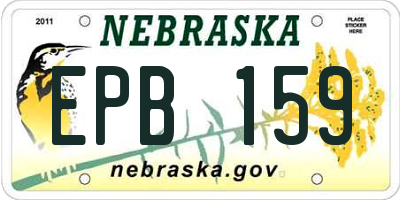NE license plate EPB159