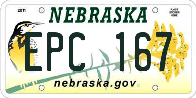 NE license plate EPC167