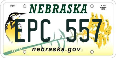 NE license plate EPC557