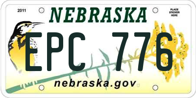 NE license plate EPC776