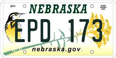 NE license plate EPD173