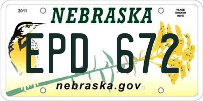 NE license plate EPD672